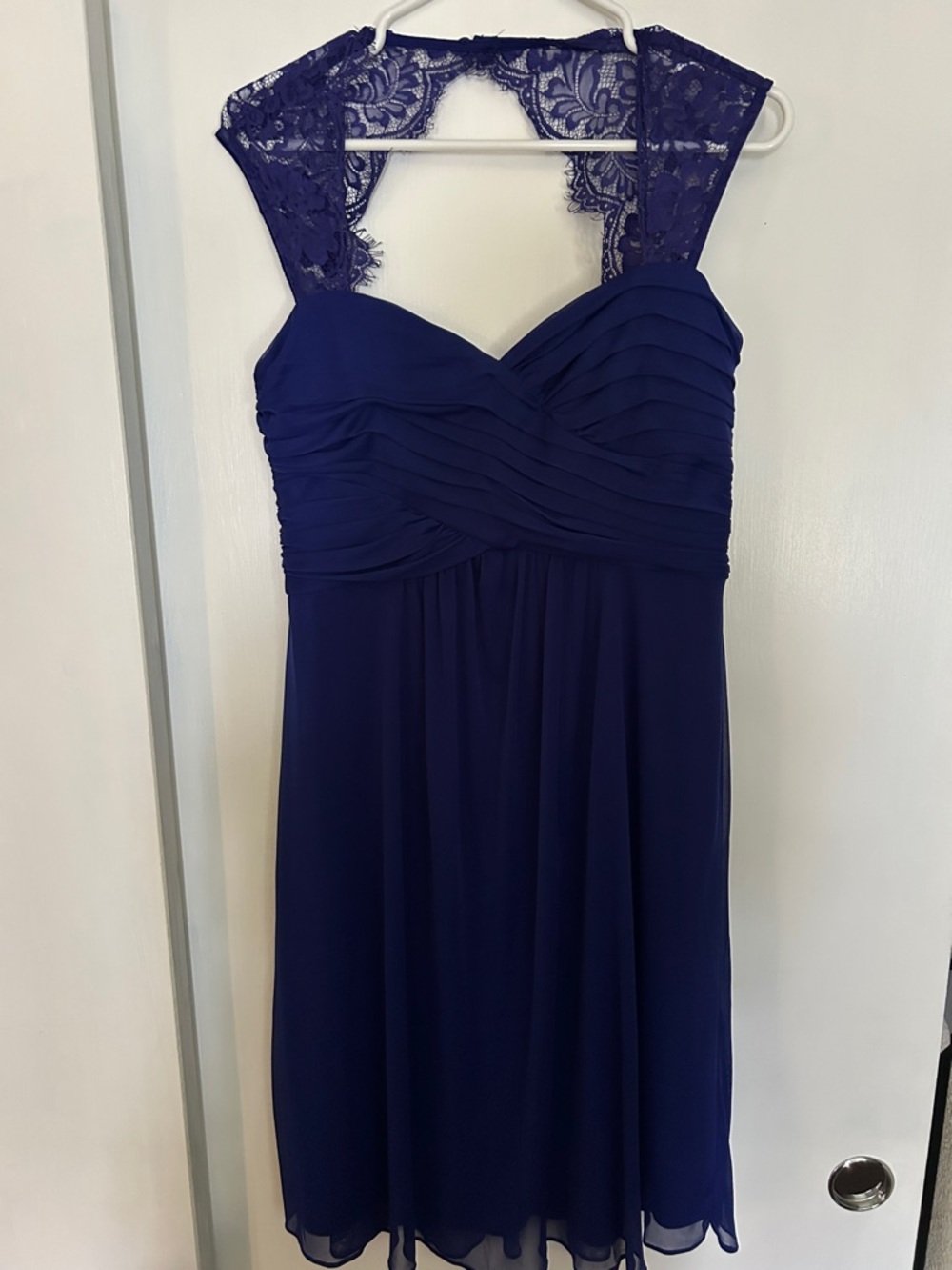 Scarlett Royal Blue Lace-Shoulder Midi Dress size 10